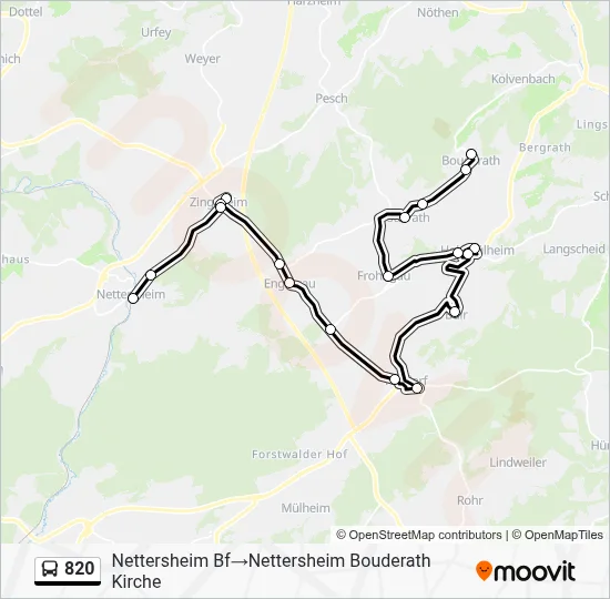 820 Bus Line Map