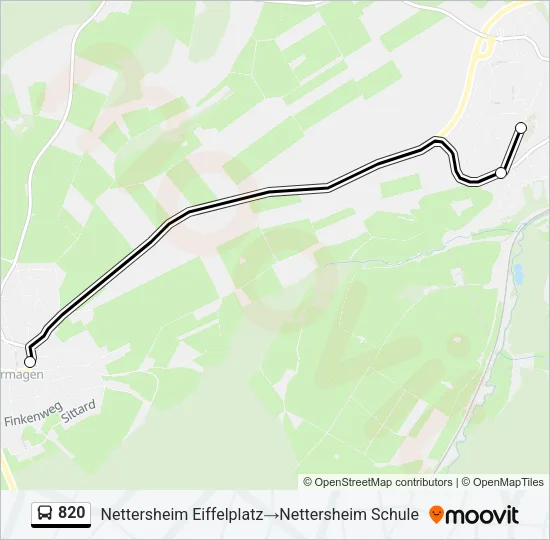 820 Bus Line Map