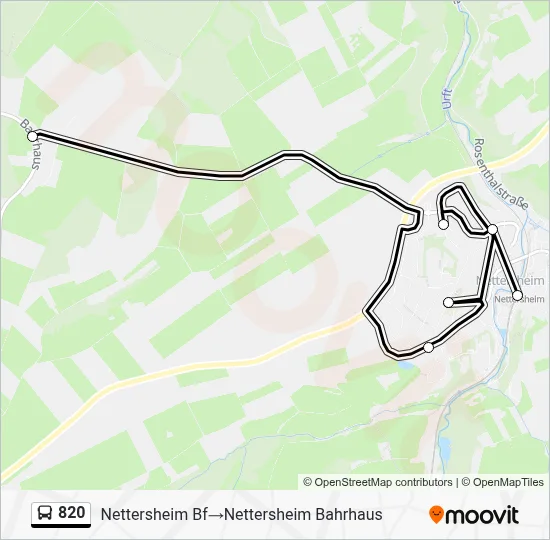 820 Bus Line Map