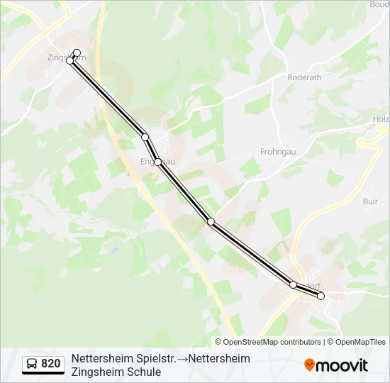 820 Bus Line Map