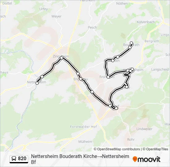 820 Bus Line Map