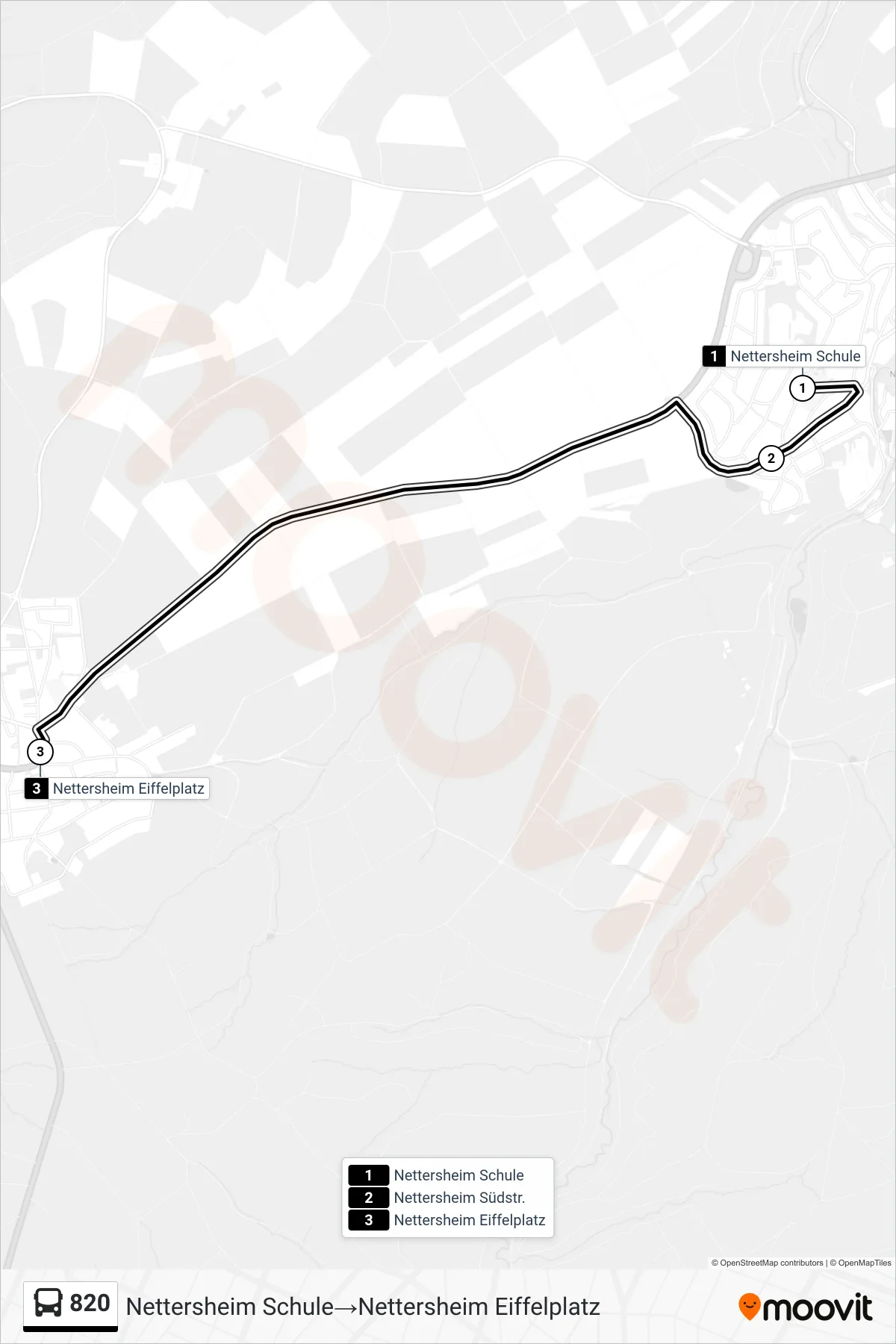 Linie 820 (Bus) Richtung Nettersheim Schule→Nettersheim Eiffelplatz: Route und Haltestellen auf der Karte