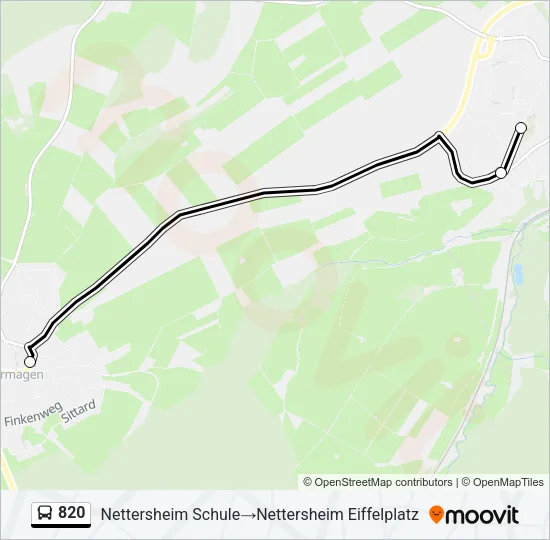 820 Bus Line Map