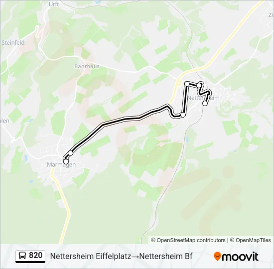 820 Bus Line Map
