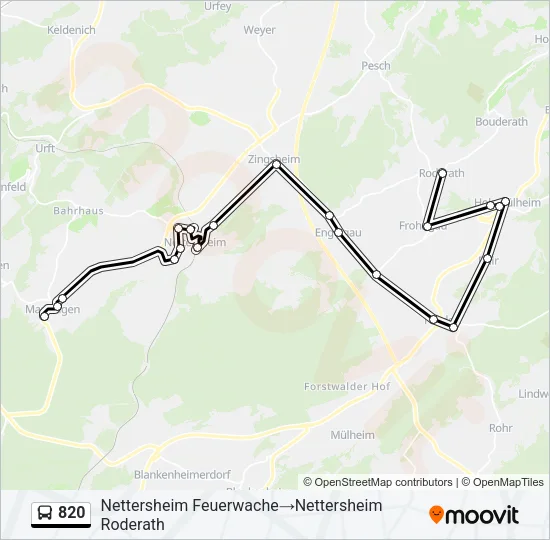 820 Bus Line Map