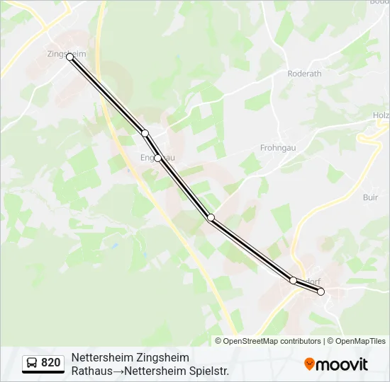 820 Bus Line Map