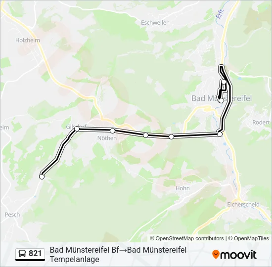 821 Bus Line Map