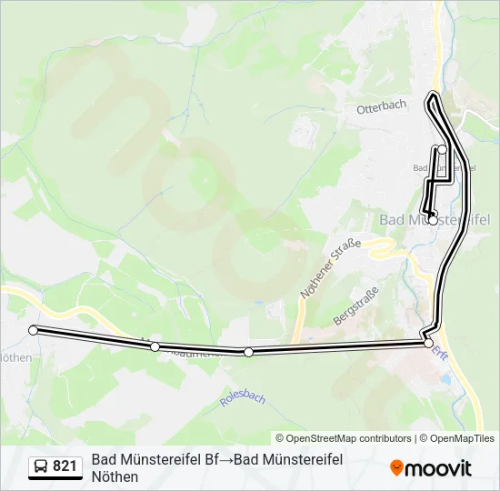 821 Bus Line Map