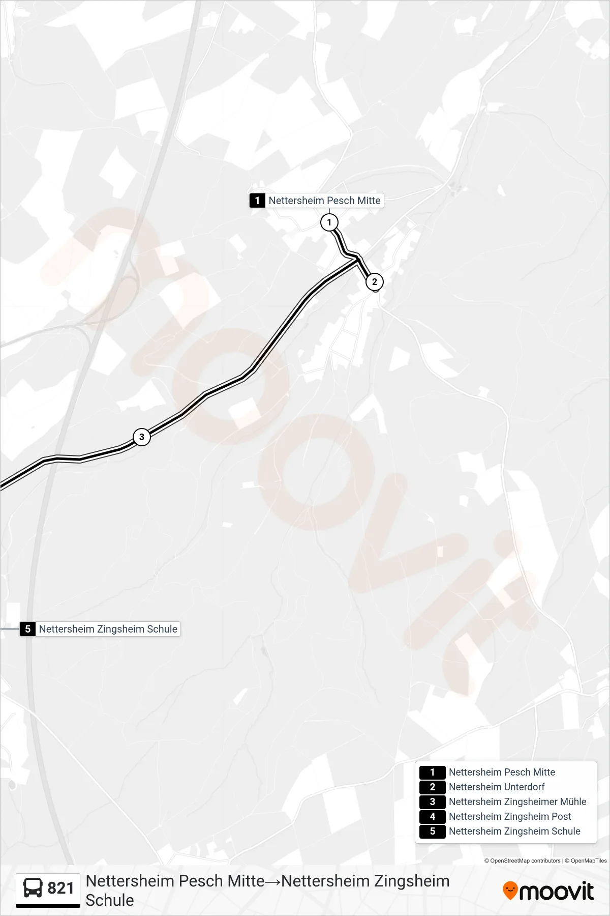 Linie 821 (Bus) Richtung Nettersheim Pesch Mitte‎→Nettersheim Zingsheim Schule: Route und Haltestellen auf der Karte