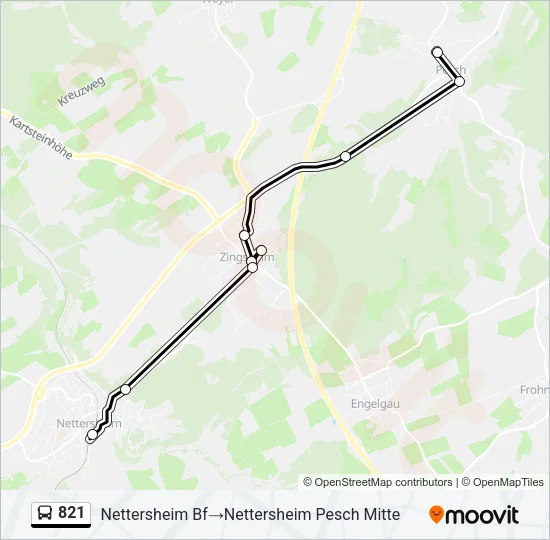 821 Bus Line Map