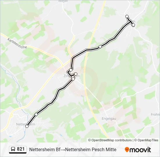 821 Bus Line Map