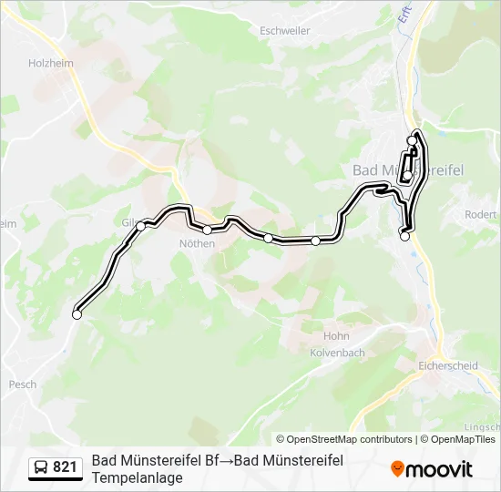 821 Bus Line Map