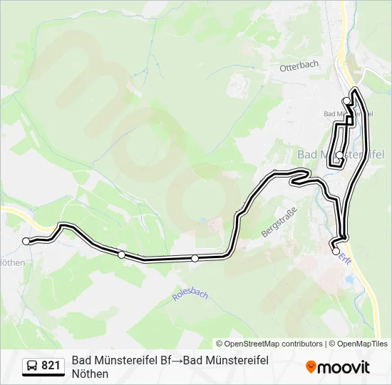 821 Bus Line Map