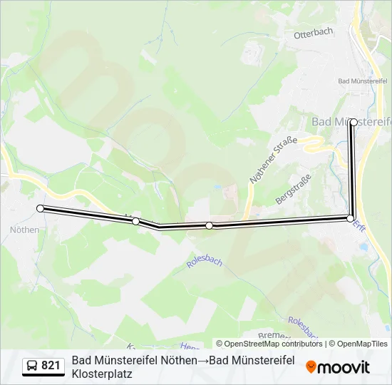 821 Bus Line Map