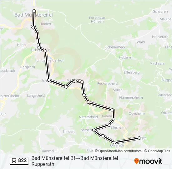 822 Bus Line Map