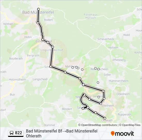 822 Bus Line Map