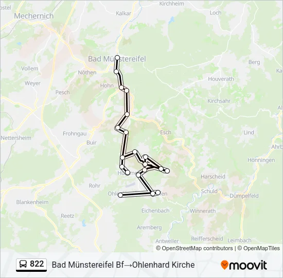 822 Bus Line Map
