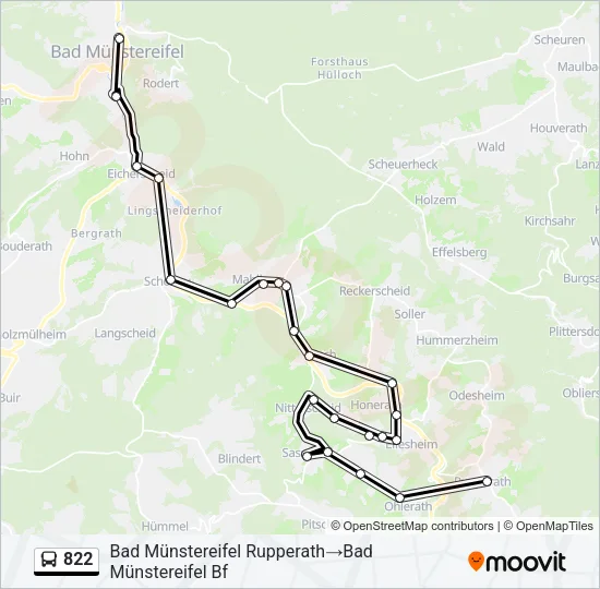 822 Bus Line Map