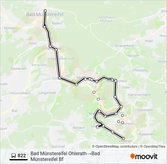 822 Bus Line Map
