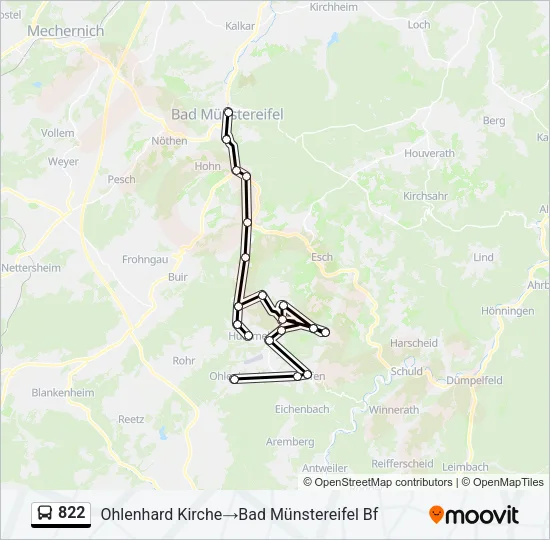 822 Bus Line Map
