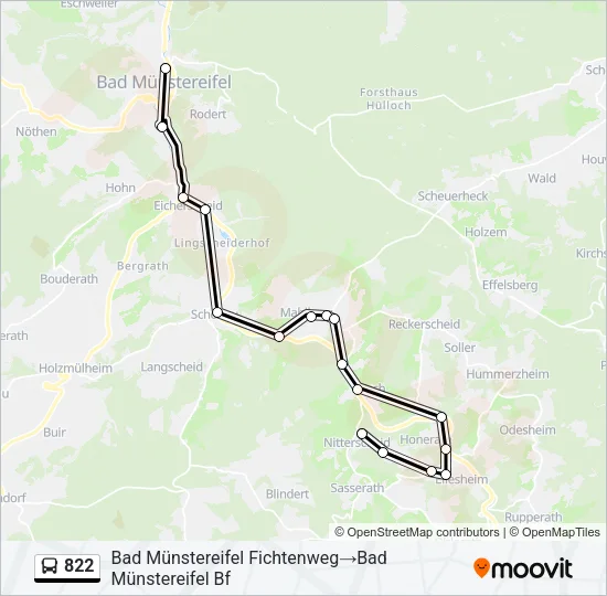 822 Bus Line Map