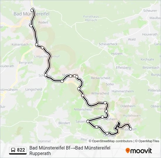 822 Bus Line Map