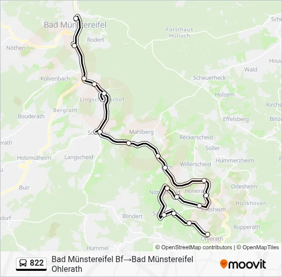822 Bus Line Map