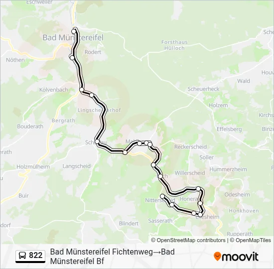 822 Bus Line Map