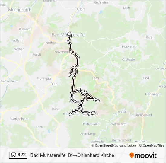 822 Bus Line Map