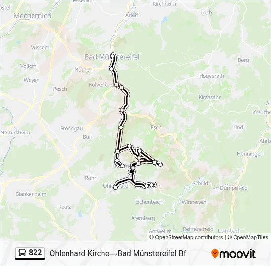 822 Bus Line Map