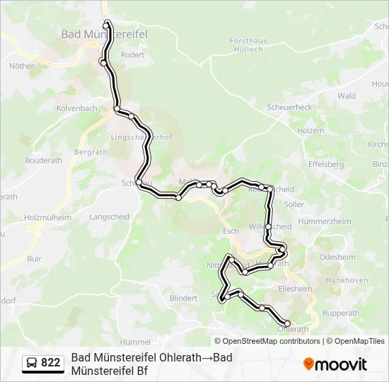 822 Bus Line Map