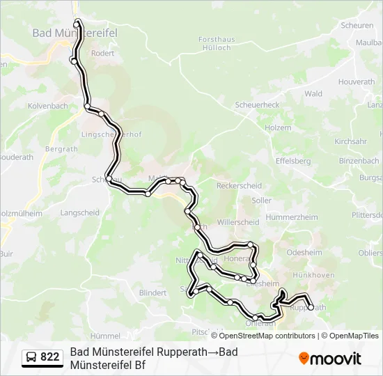 822 Bus Line Map