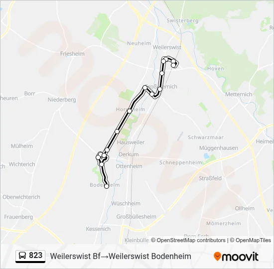 823 Bus Line Map