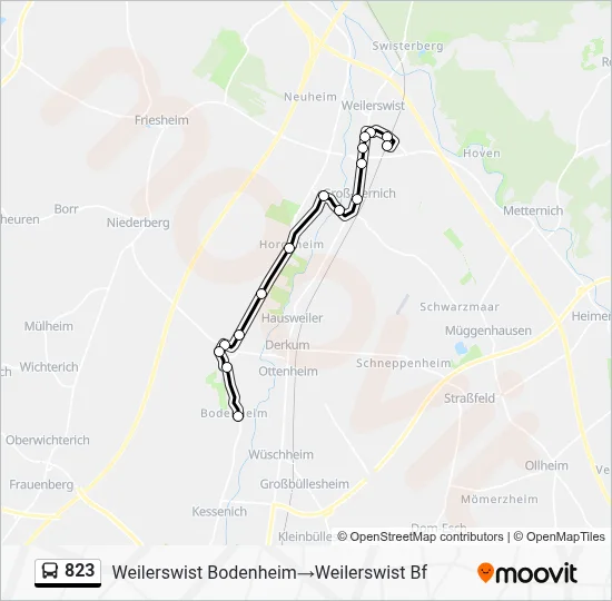 823 Bus Line Map