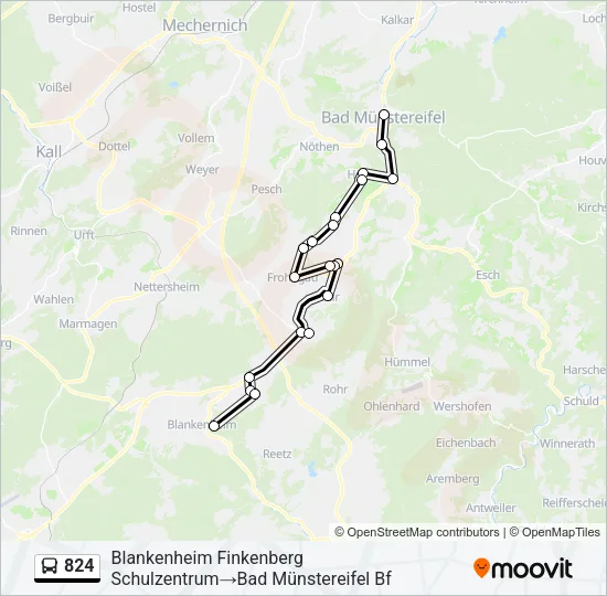 824 Bus Line Map