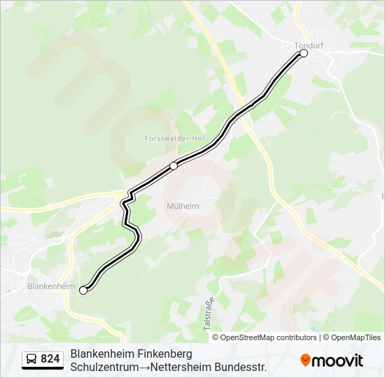 824 Bus Line Map