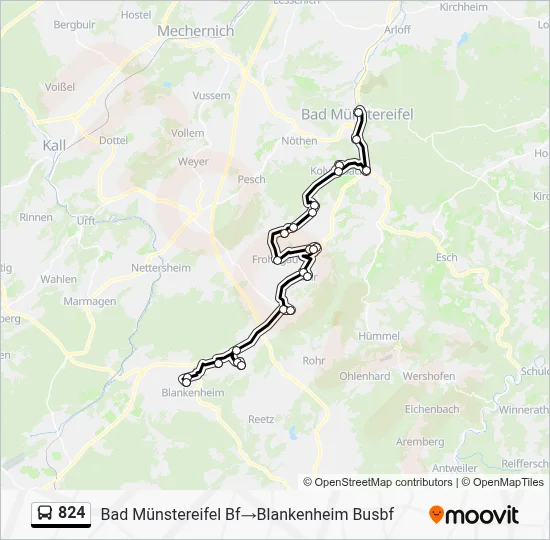 824 Bus Line Map