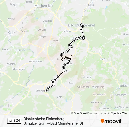 824 Bus Line Map