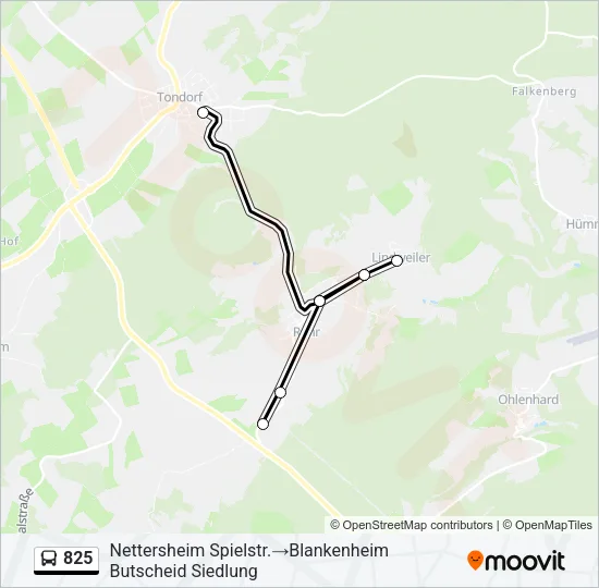 825 Bus Line Map