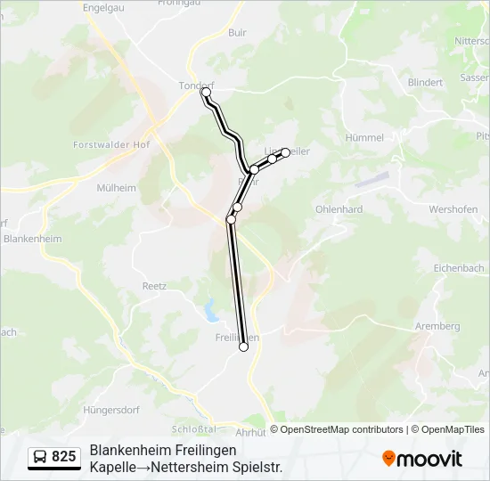 825 Bus Line Map