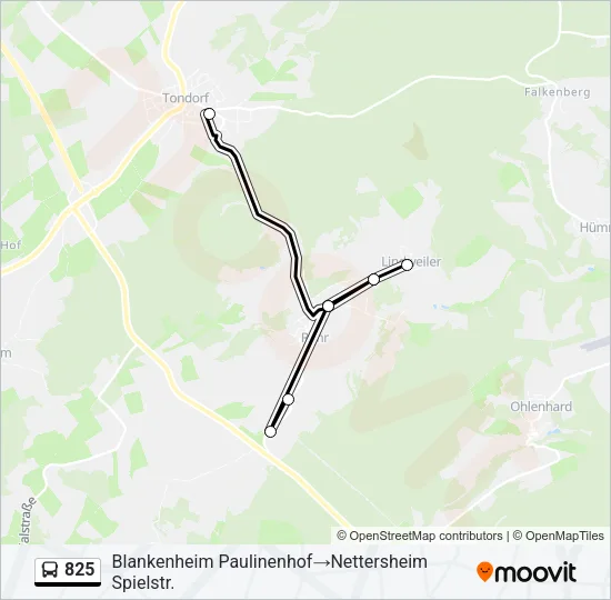 825 Bus Line Map