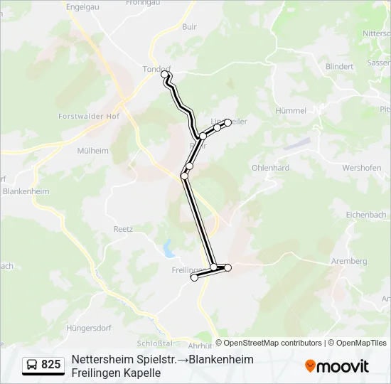 825 Bus Line Map