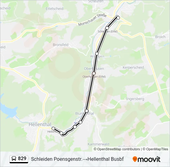829 Bus Line Map