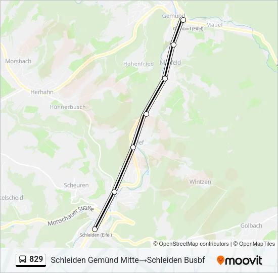 829 Bus Line Map