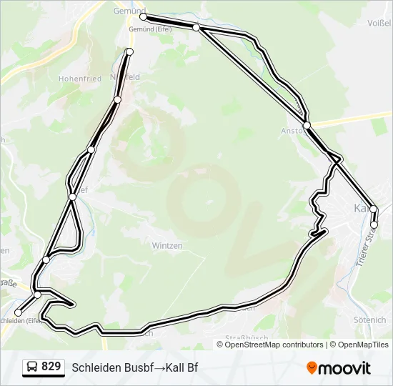 829 Bus Line Map