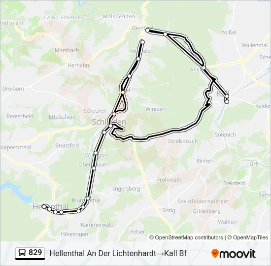 829 Bus Line Map