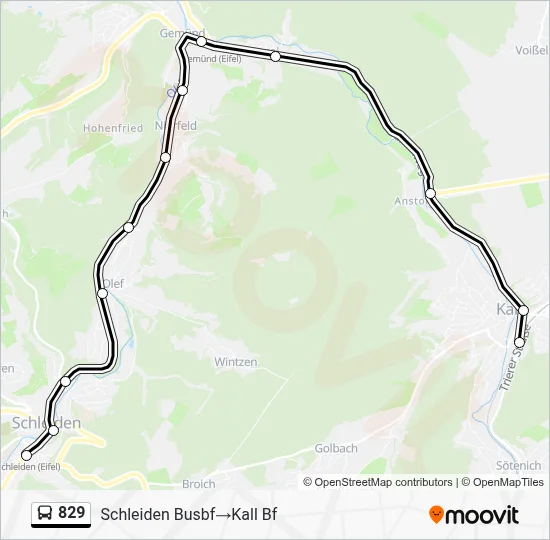 829 Bus Line Map