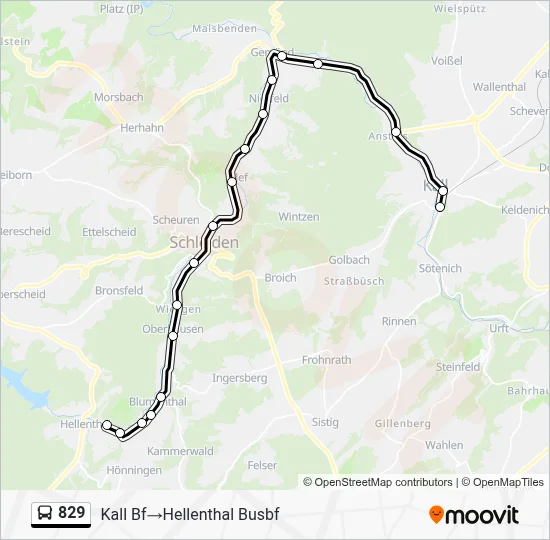 829 Bus Line Map