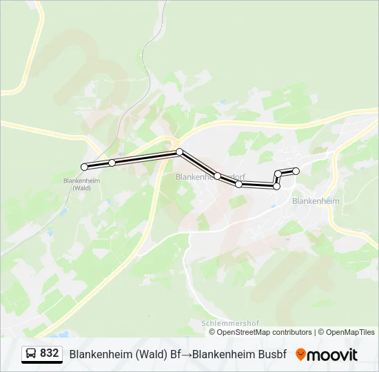 832 Bus Line Map