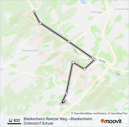 832 Bus Line Map